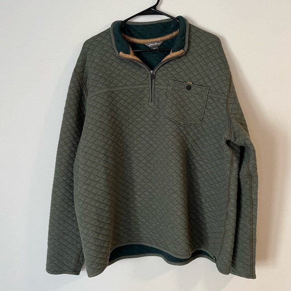 Eddie Bauer Green Quilted Pullover- Size 2XL - Picture 1 of 6